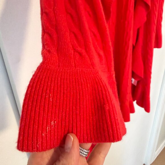 Lilly Pulitzer Cashmere Everglades Cable Sweater Coat in Red Size M - Picture 7 of 9